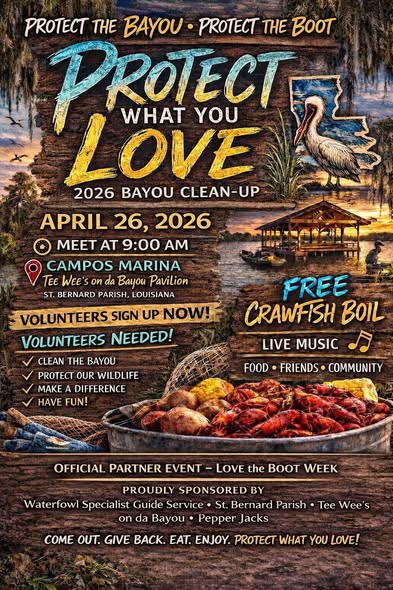 Protect What You Love 2026 Bayou Clean-Up
