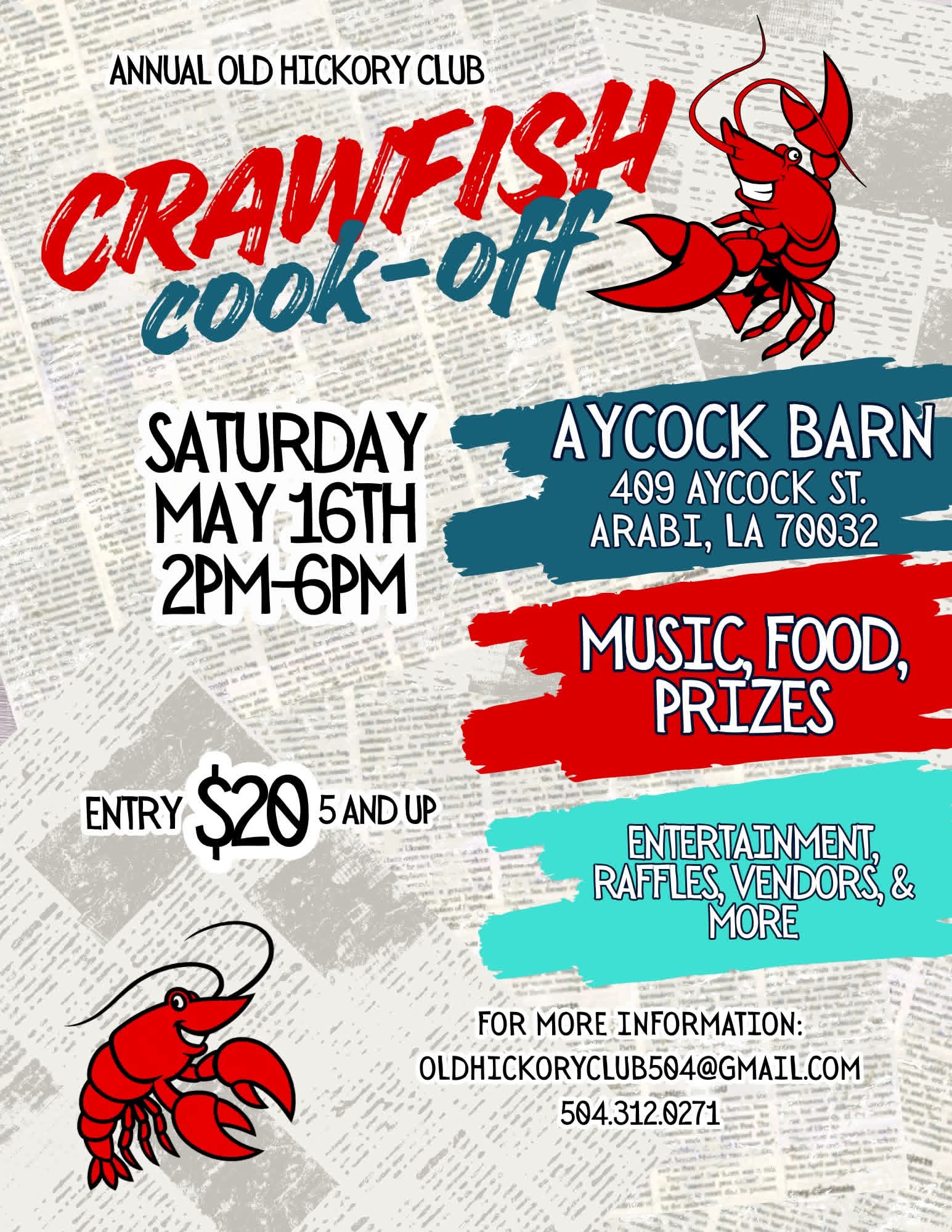 Annual Old Hickory Club Crawfish Cook-Off